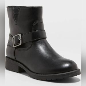 Cat & Jack Alessandra Zip-up Boots Black Girls Size 13